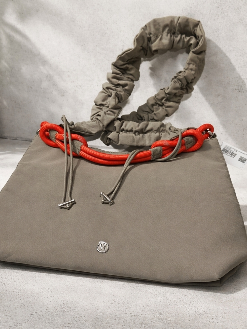 lululemon athletica Taupe Shoulder Bag with Orange Accent
